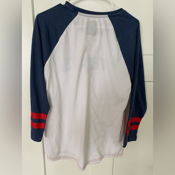 Patriots Ultra Game NFL Mens Raglan Baseball 3/4 Long Sleeve T-Shirt sz Mens Med - Picture 4 of 4